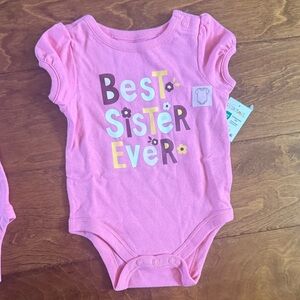 NWT Size 0-3months Garanimals Pink 'Best Sister Ever'  One Piece